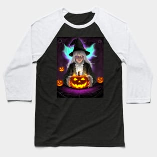 Halloween Cute Spooky Black Witch Baseball T-Shirt